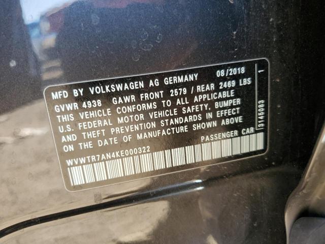 WVWTR7AN4KE000322 2019 Volkswagen Arteon Sel Premium