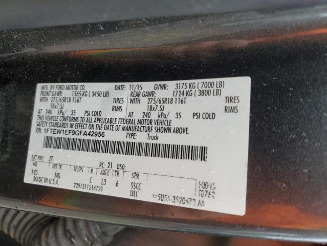 2016 FORD F150 SUPER - 1FTEW1EF9GFA42956
