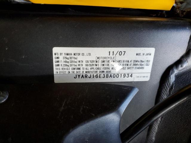 2008 YAMAHA YZFR6 JYARJ16E38A001934
