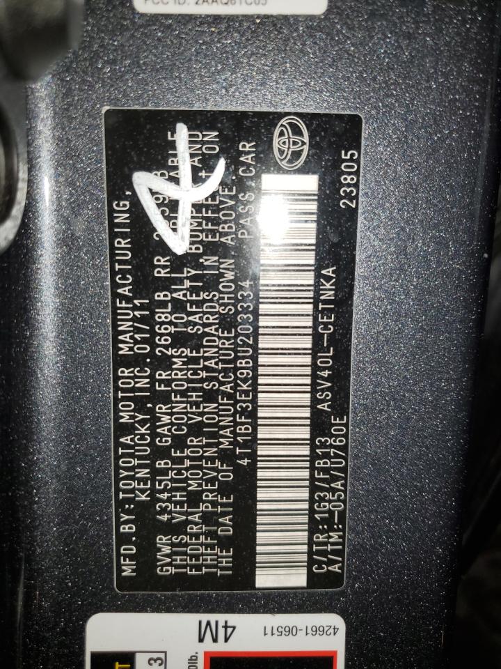 4T1BF3EK9BU203334 2011 Toyota Camry Base