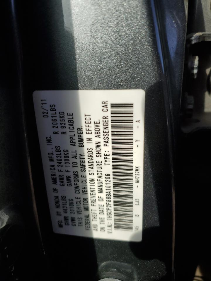 1HGCP2F88BA101206 2011 Honda Accord Exl