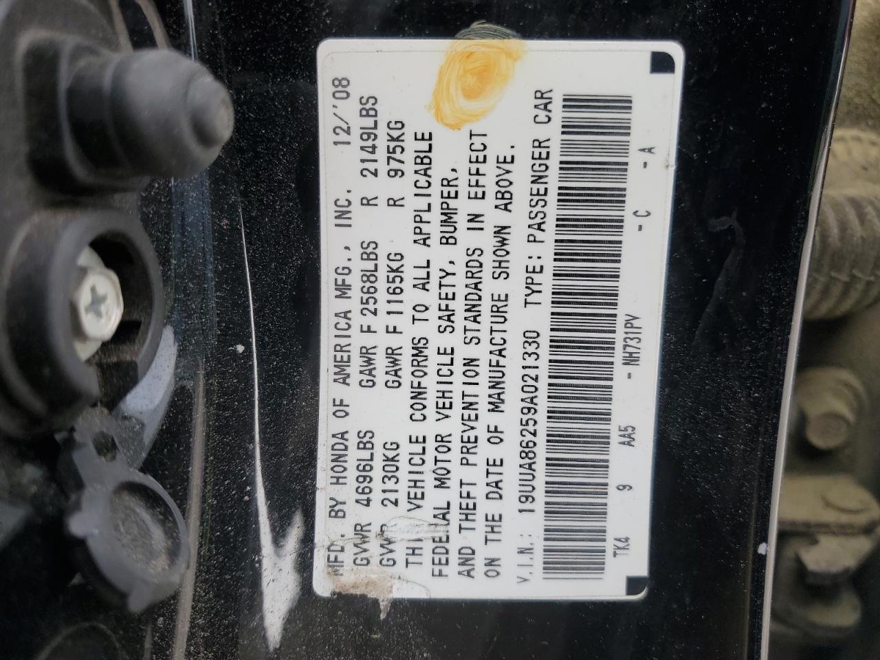 19UUA86259A021330 2009 Acura Tl