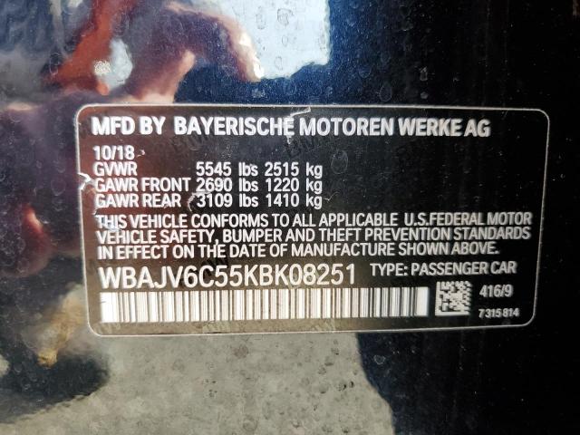 VIN WBAJV6C55KBK08251 2019 BMW 6 Series, 640 Xigt no.12