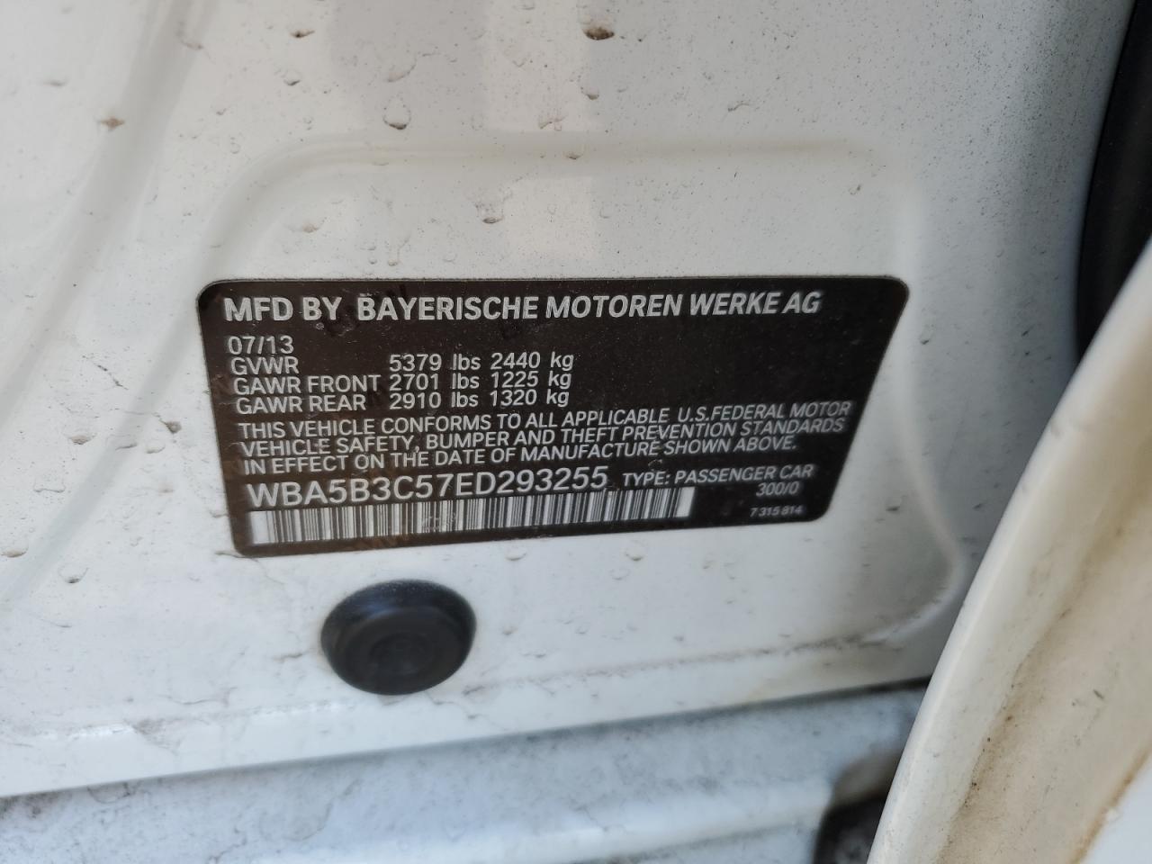 WBA5B3C57ED293255 2014 BMW 535 Xi