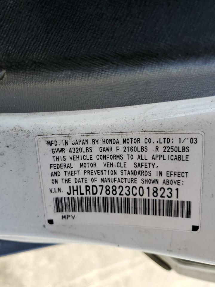 jhlrd78823c018231 JHLRD78823C018231 2003 Honda Cr-V Ex