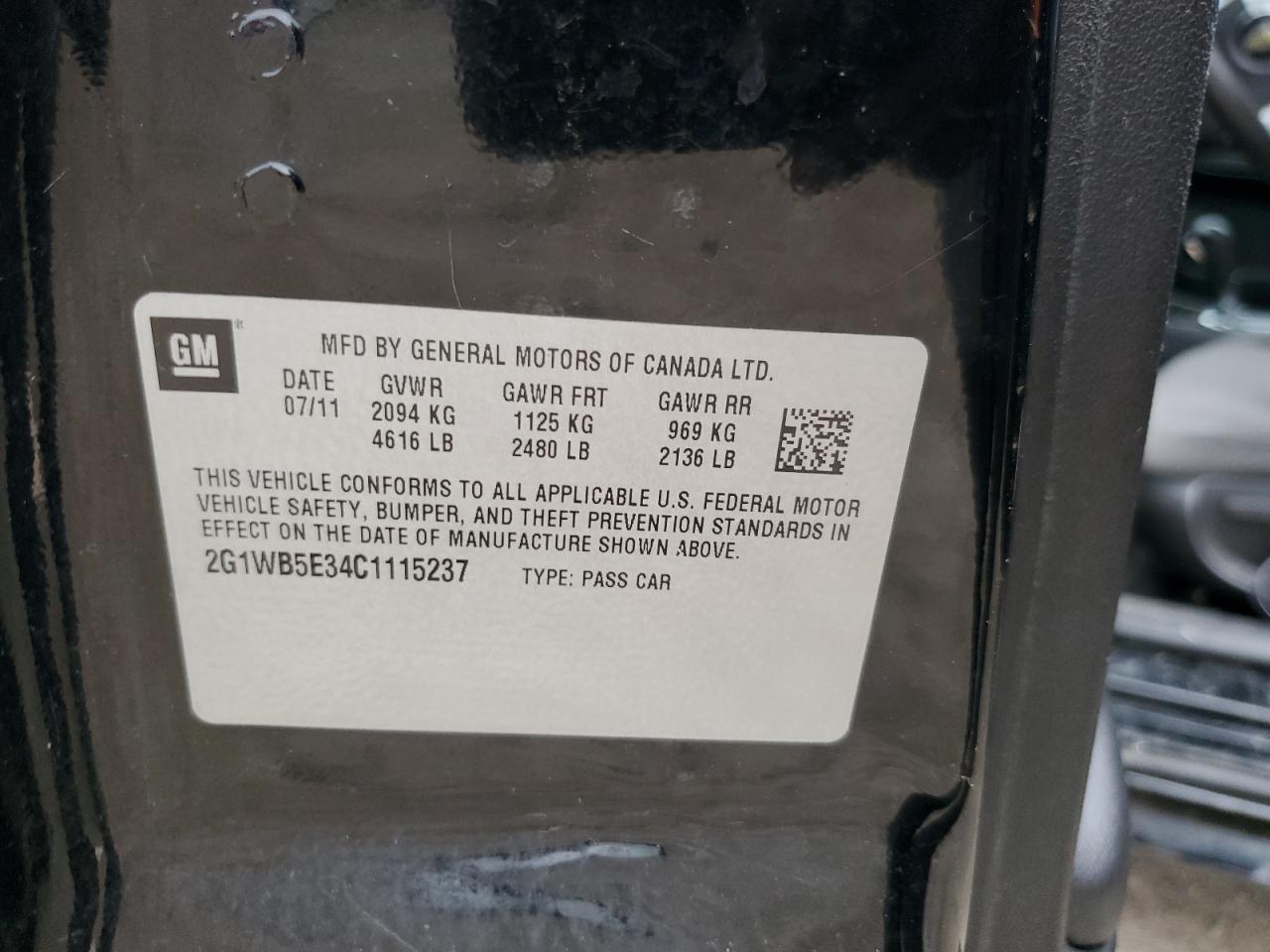 2G1WB5E34C1115237 2012 Chevrolet Impala Lt