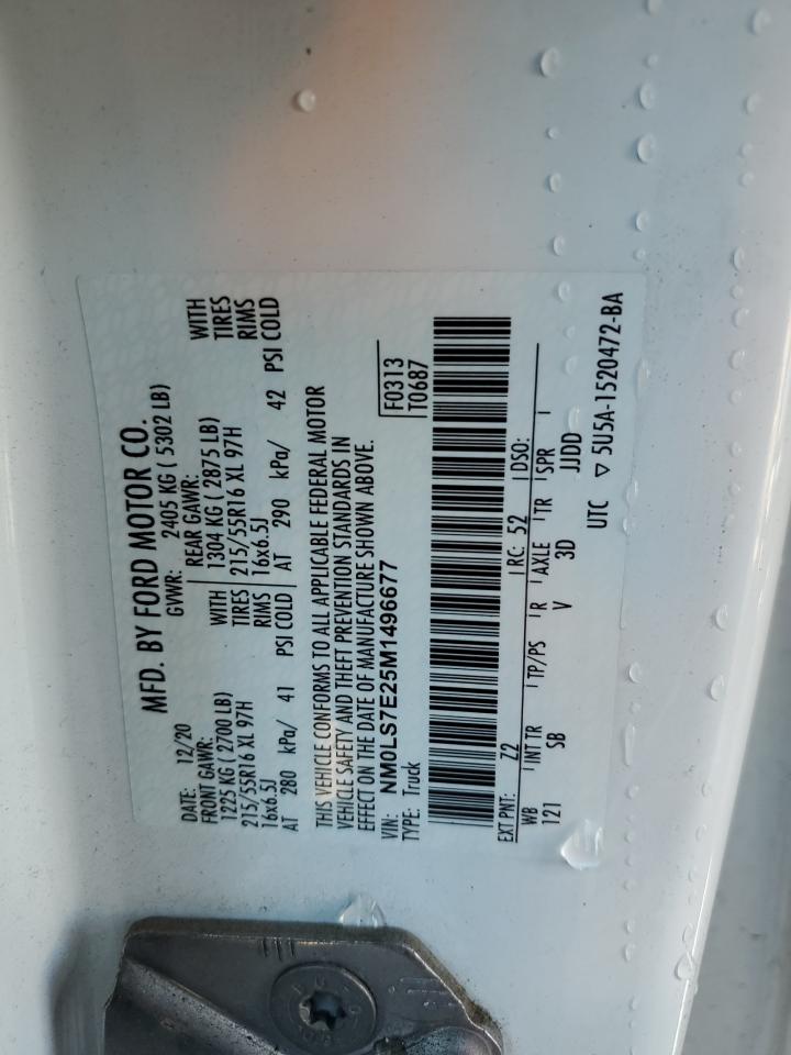 2021 Ford Transit Connect Xl vin: NM0LS7E25M1496677