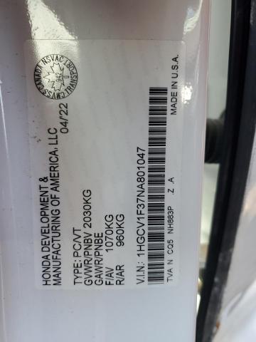 2022 HONDA ACCORD SPO 1HGCV1F37NA801047