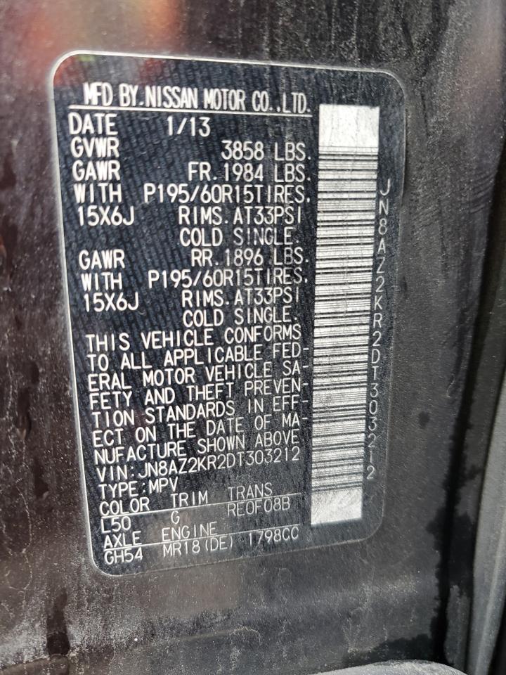 JN8AZ2KR2DT303212 2013 Nissan Cube S