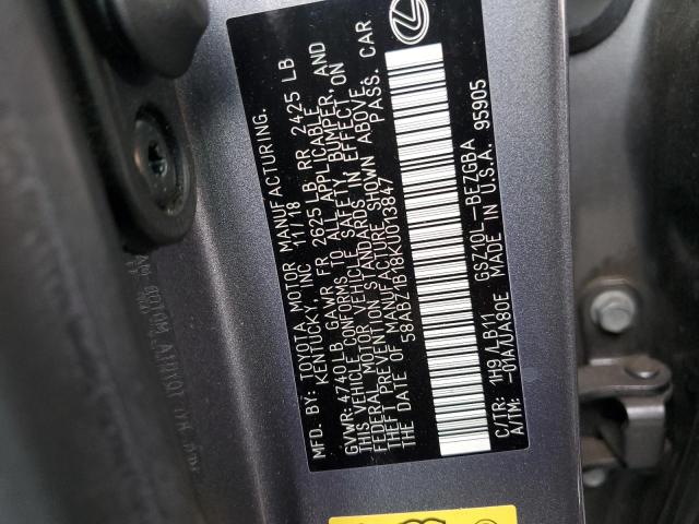 2019 Lexus Es 350 VIN: 58ABZ1B18KU013847 Lot: 48160144