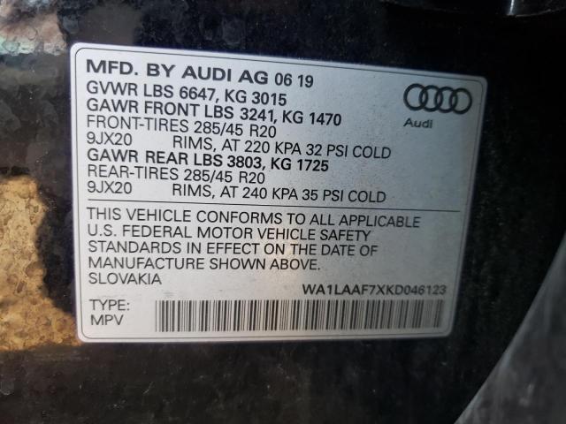 VIN WA1LAAF7XKD046123 2019 Audi Q7, Premium Plus no.13