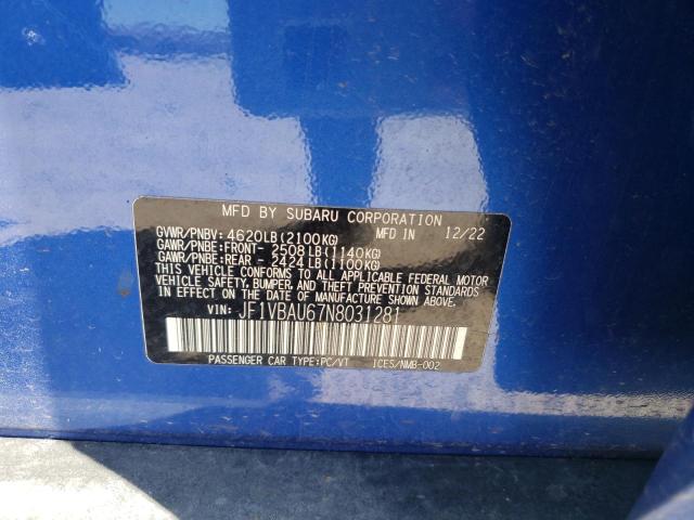 Lot #2441072099 2022 SUBARU WRX GT salvage car
