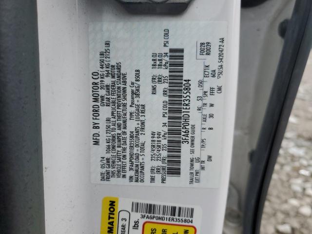 3FA6P0HD1ER355804 | 2014 Ford fusion se