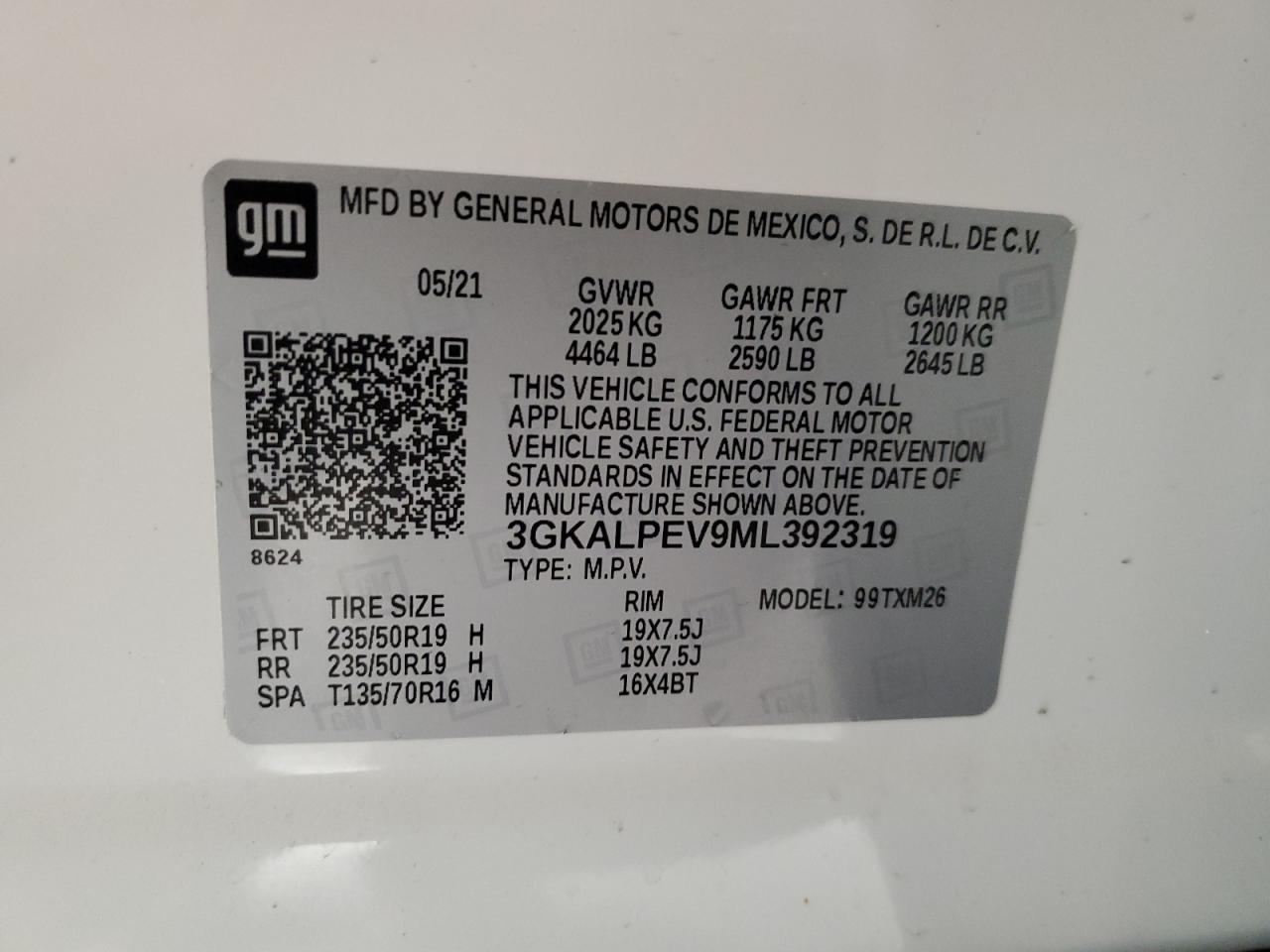 3GKALPEV9ML392319 2021 GMC Terrain Slt