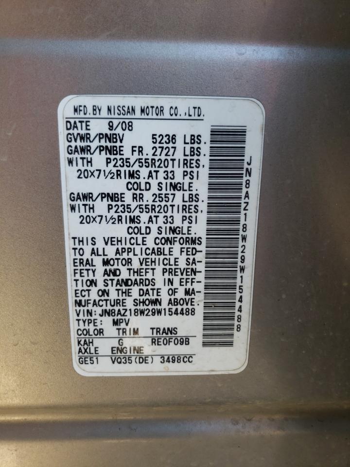 JN8AZ18W29W154488 2009 Nissan Murano S