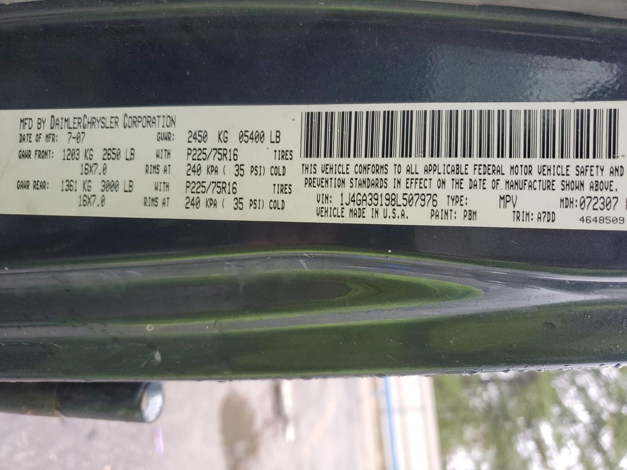 1J4GA39198L507976 2008 Jeep Wrangler Unlimited X