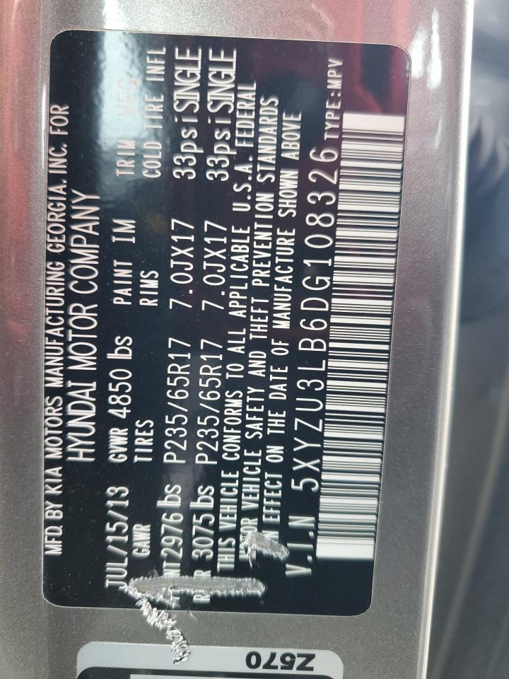 5XYZU3LB6DG108326 2013 Hyundai Santa Fe Sport