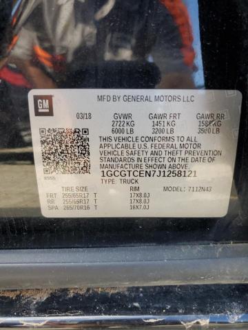 2018 CHEVROLET COLORADO L - 1GCGTCEN7J1258121