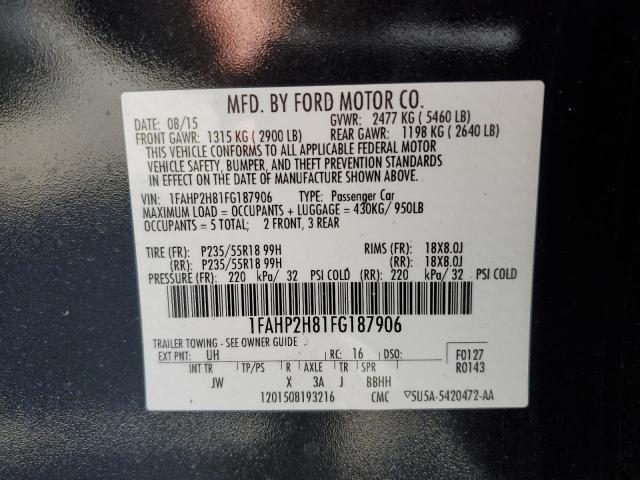 2015 FORD TAURUS SEL - 1FAHP2H81FG187906