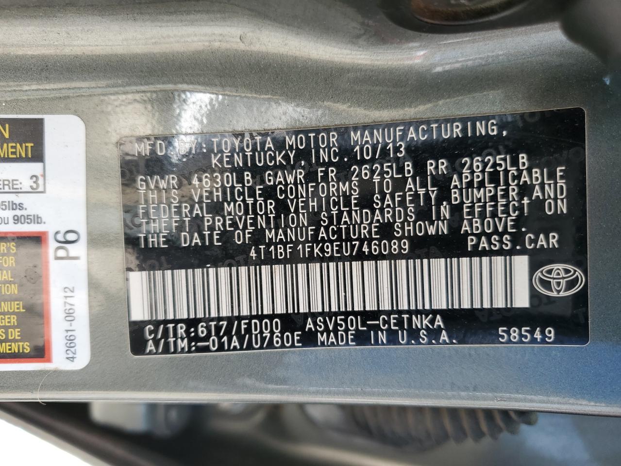 4T1BF1FK9EU746089 2014 Toyota Camry L