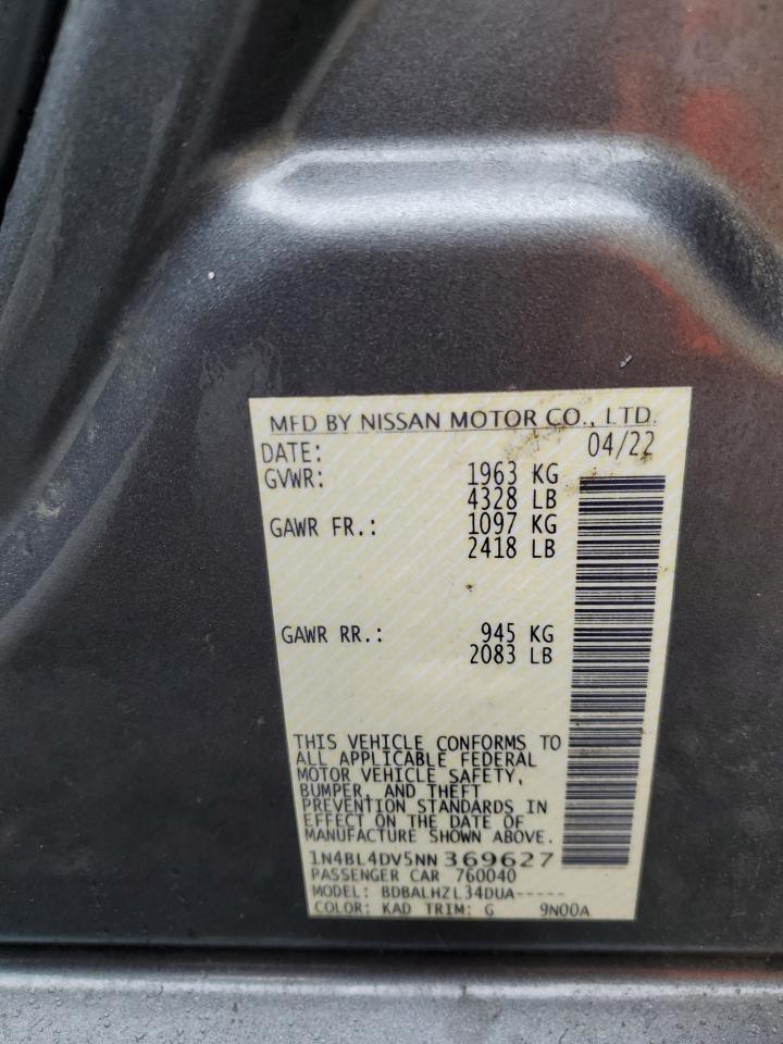 1N4BL4DV5NN369627 2022 Nissan Altima Sv