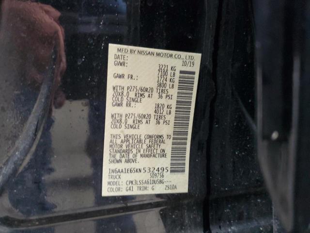 2019 NISSAN TITAN PLAT - 1N6AA1E65KN532495