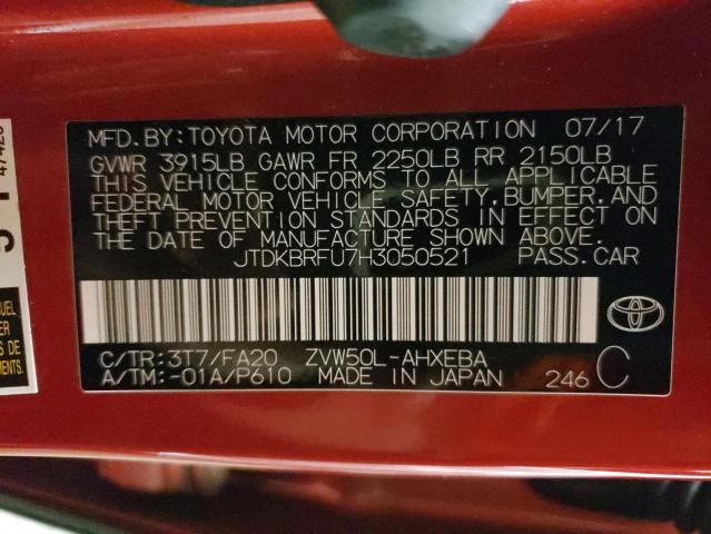 2017 TOYOTA PRIUS - JTDKBRFU7H3050521