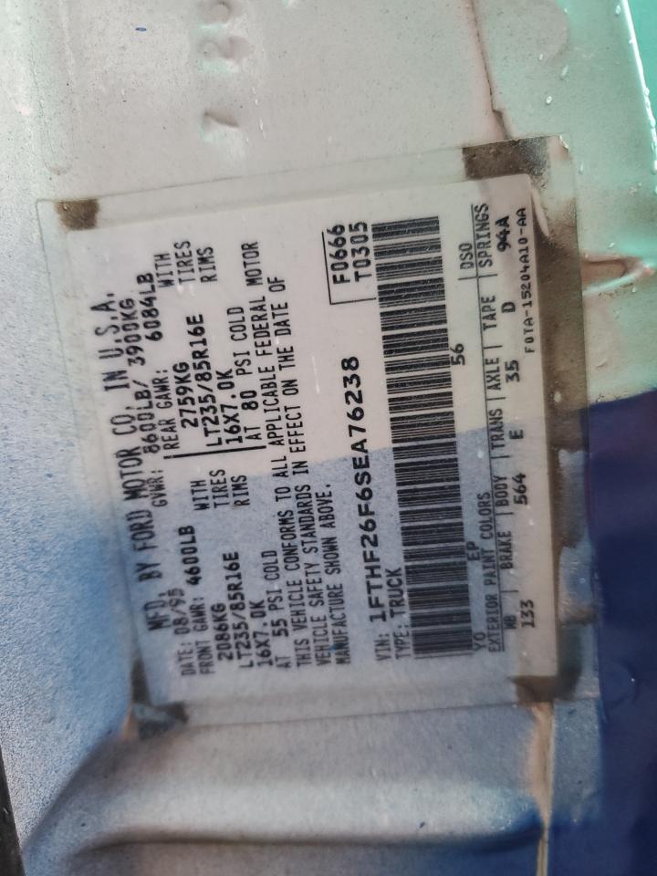 1FTHF26F6SEA76238 1995 Ford F250