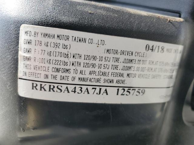 2018 YAMAHA YW50 F RKRSA43A7JA125759