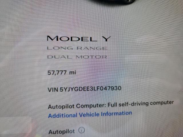 VIN 5YJYGDEE3LF047930 Tesla Model Y  2020 9