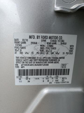 2010 Ford Edge Limited VIN: 2FMDK4KC8ABB12048 Lot: 44926354
