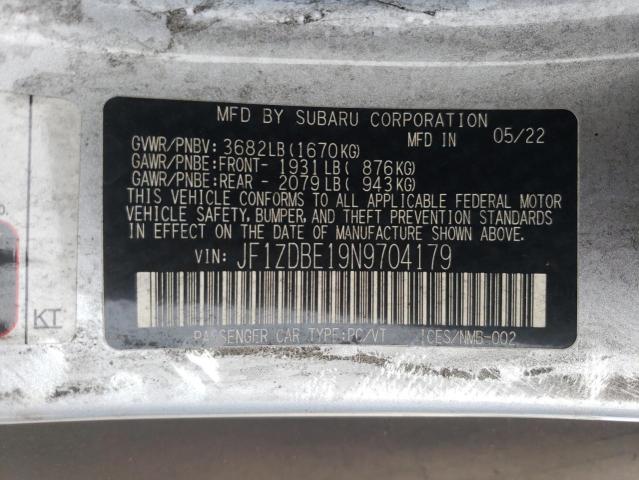 2022 SUBARU BRZ LIMITE JF1ZDBE19N9704179