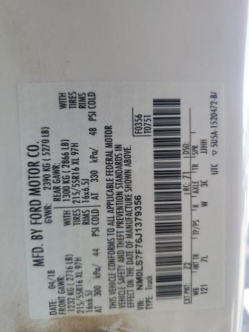 2018 FORD TRANSIT CO - NM0LS7F76J1379356