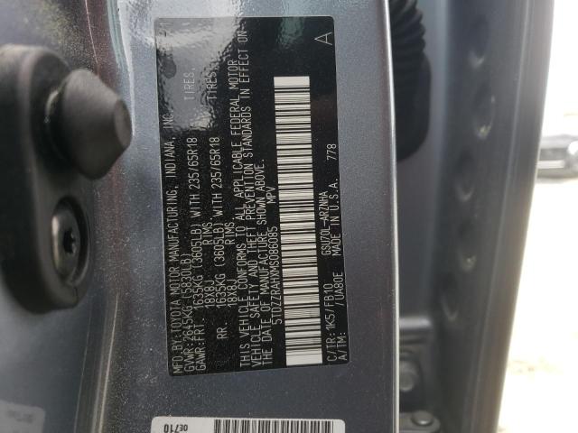 VIN 5TDZZRAHXMS086085 2021 Toyota Highlander, L no.13