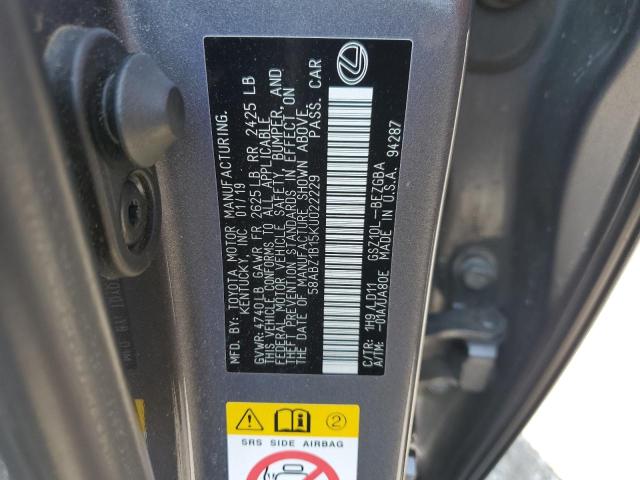 2019 LEXUS ES 350 - 58ABZ1B15KU022229
