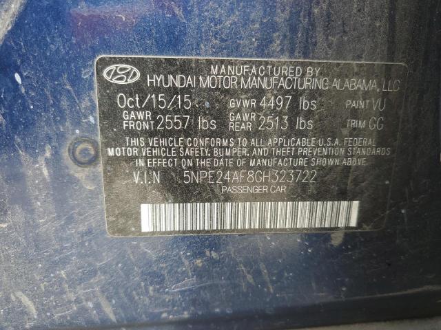 2016 Hyundai Sonata Se VIN: 5NPE24AF8GH323722 Lot: 48345884