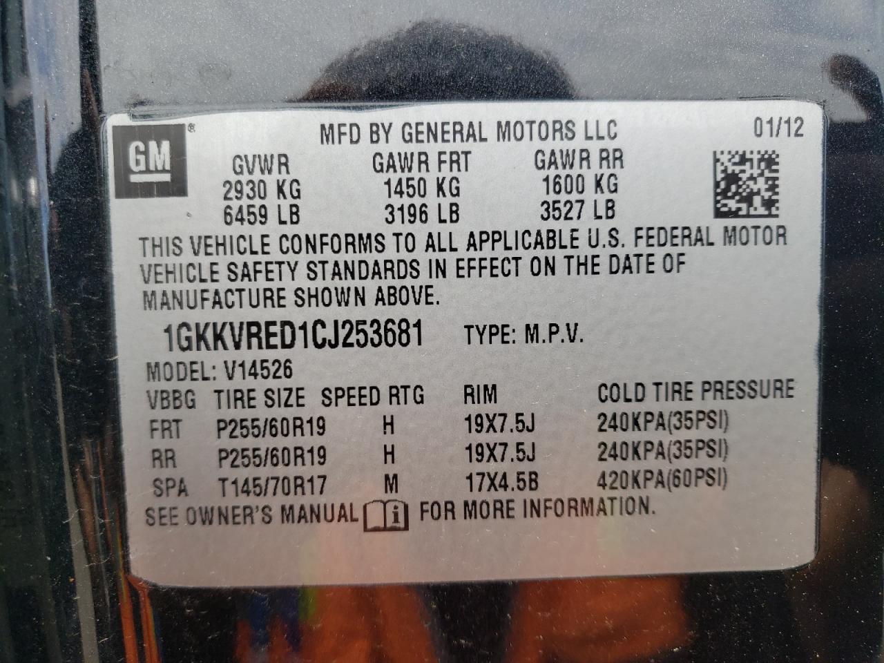 1GKKVRED4BJ259795 2011 GMC Acadia Slt-1