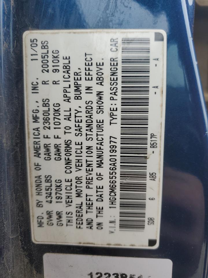 1HGCM66556A019977 2006 Honda Accord Ex