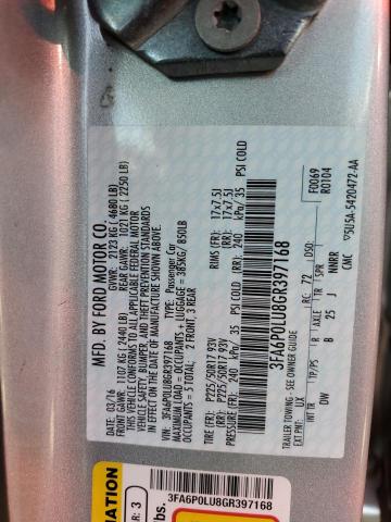 3FA6P0LU8GR397168 2016 FORD FUSION - Image 12