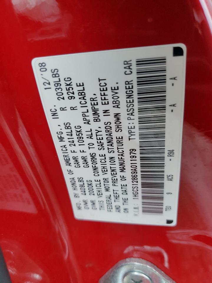 1HGCS12869A011979 2009 Honda Accord Exl