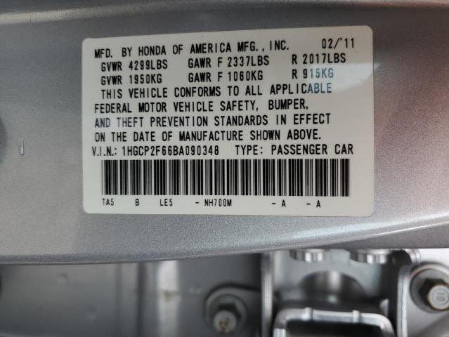 1HGCP2F66BA090348 | 2011 Honda accord se