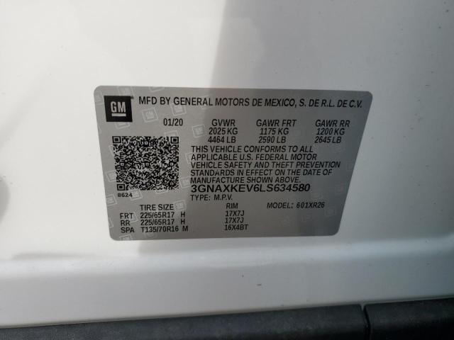 2020 Chevrolet Equinox Lt VIN: 3GNAXKEV6LS634580 Lot: 48121554