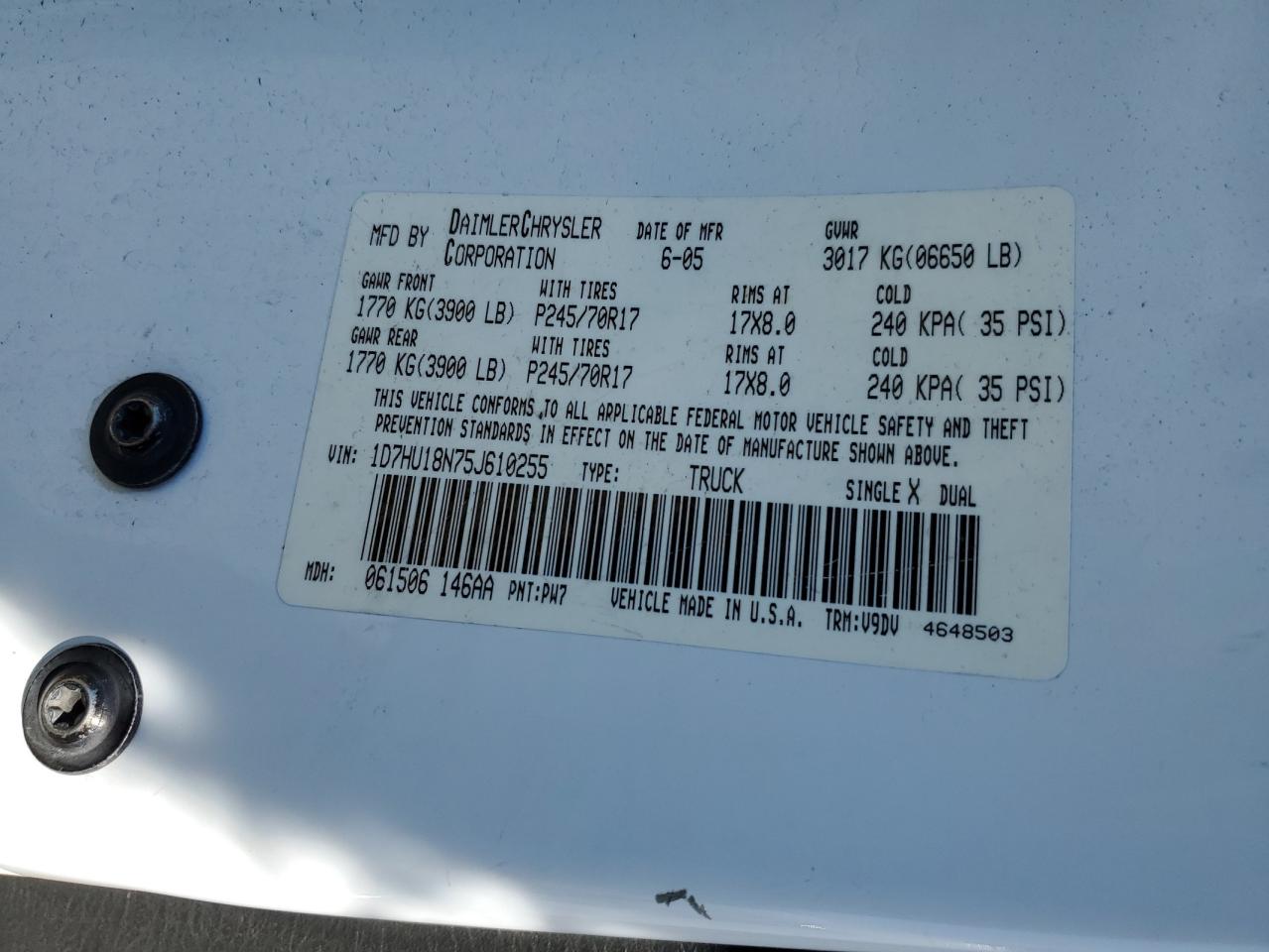 1D7HU18N75J610255 2005 Dodge Ram 1500 St