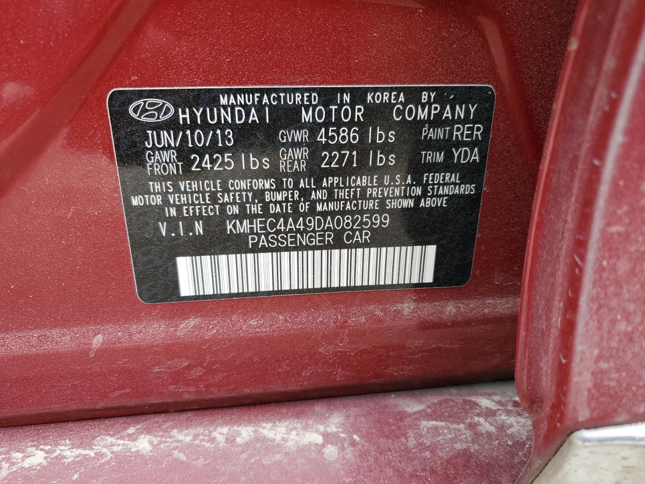 KMHEC4A49DA082599 2013 Hyundai Sonata Hybrid