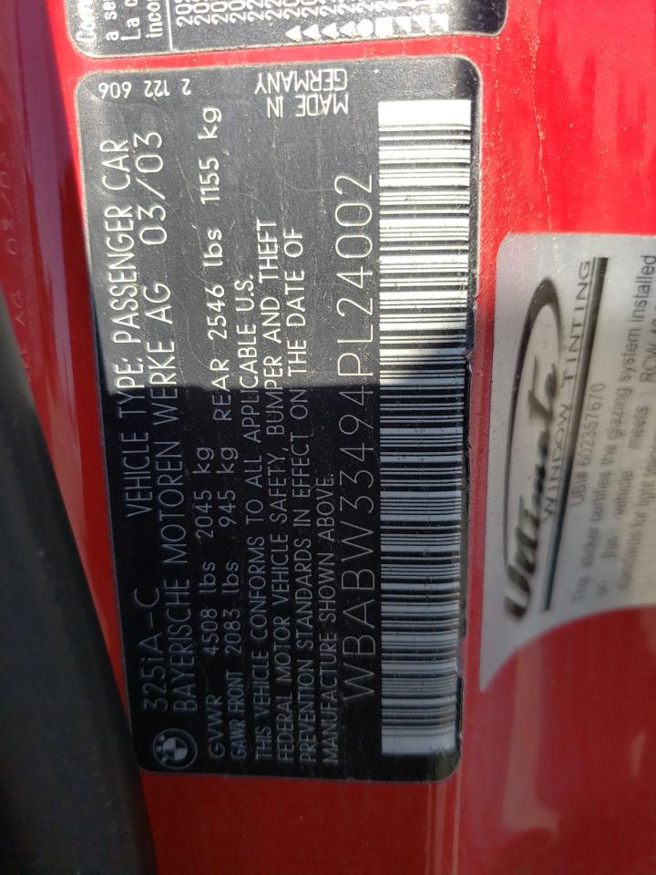 WBABW33494PL24002 2004 BMW 325 Ci