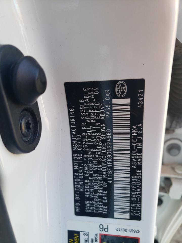 4T1BF1FK9DU224660 2013 Toyota Camry L