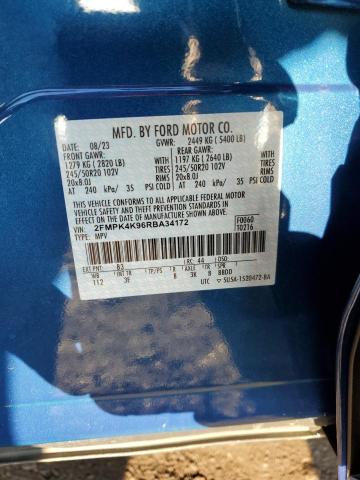 2024 Ford Edge Titanium VIN: 2FMPK4K96RBA34172 Lot: 45018334