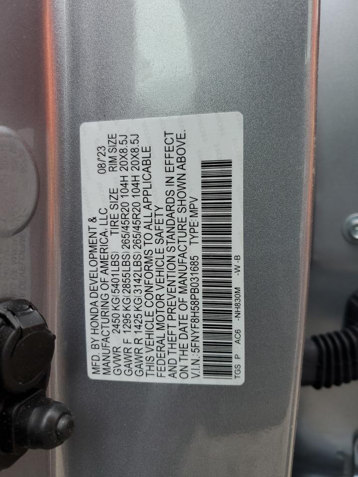 5FNYF8H58PB031685 2023 Honda Passport Exl