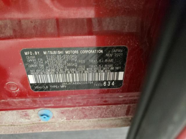 2022 MITSUBISHI OUTLANDER - JA4J4TA8XNZ035754