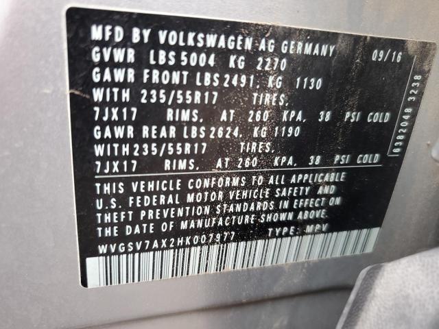 2017 VOLKSWAGEN TIGUAN WOL - WVGSV7AX2HK007977